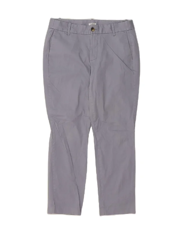 J. CREW Womens Slim Chino Trousers US 8 Medium W30 L28 Grey Cotton Trousers Pleated Formal