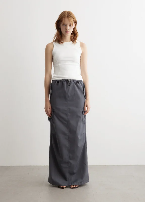 Tailored Cargo Maxi Skirt velvet skirt sumptuous