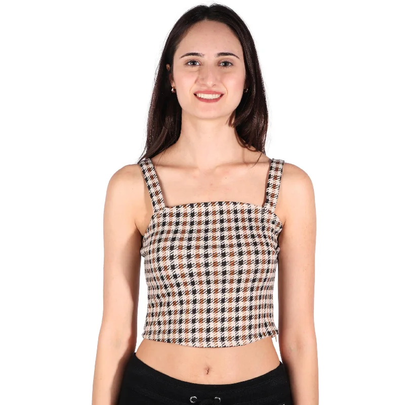 SELF ESTEEM - Houndstooth Crop Top Modern Contemporary Chic