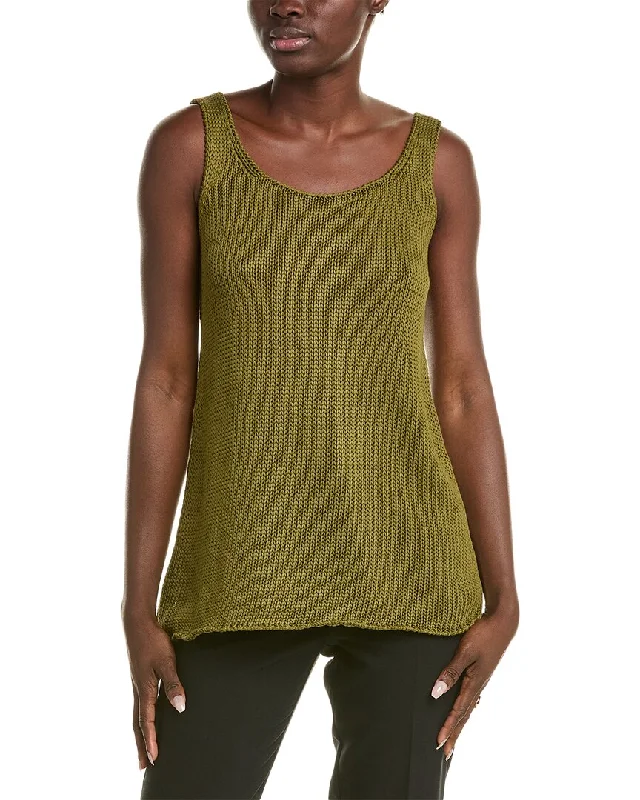 Lafayette 148 New York Loose Knit Silk-Blend Sweater Tank Lightweight Heavyweight Midweight