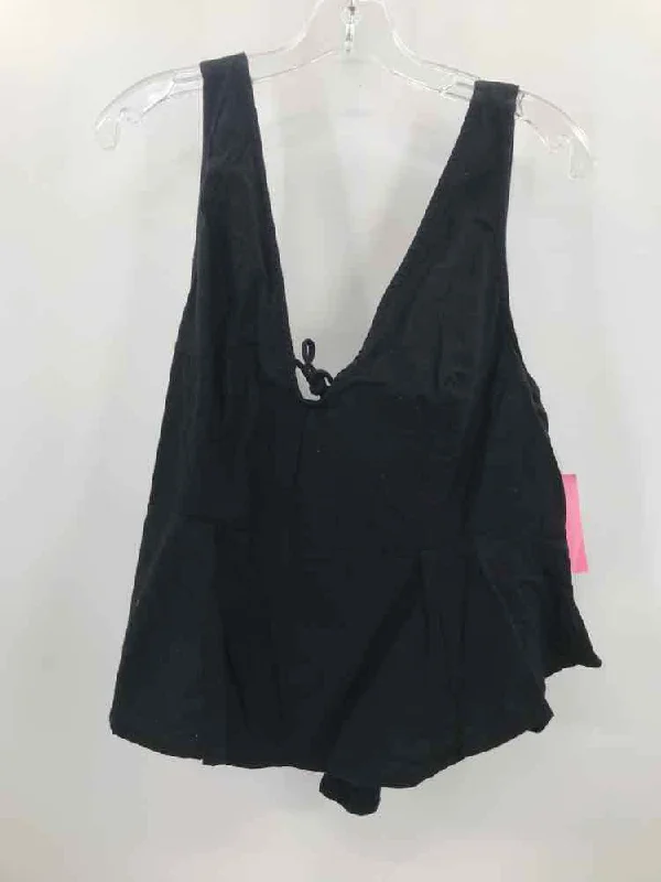 Pre-Owned Free People Black Size Large Tank Top rhinestone tank top