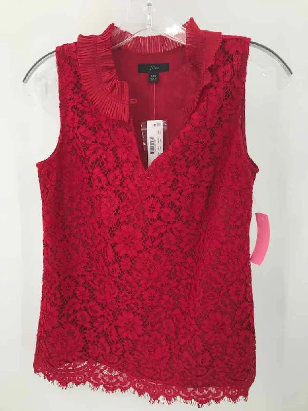 Pre-Owned J Crew Red Size XXS Lace Tank Top casual tank top