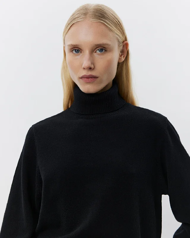 NELLSW SWEATER - Black Fleece Sweater Nylon Polyester