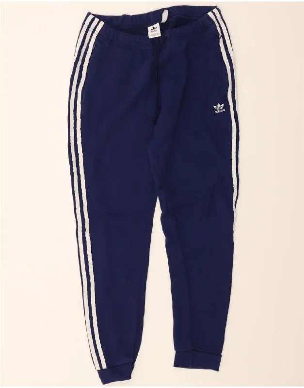 ADIDAS Womens Tracksuit Trousers Joggers UK 18 XL  Navy Blue Cotton Trousers Yoga Stretchy