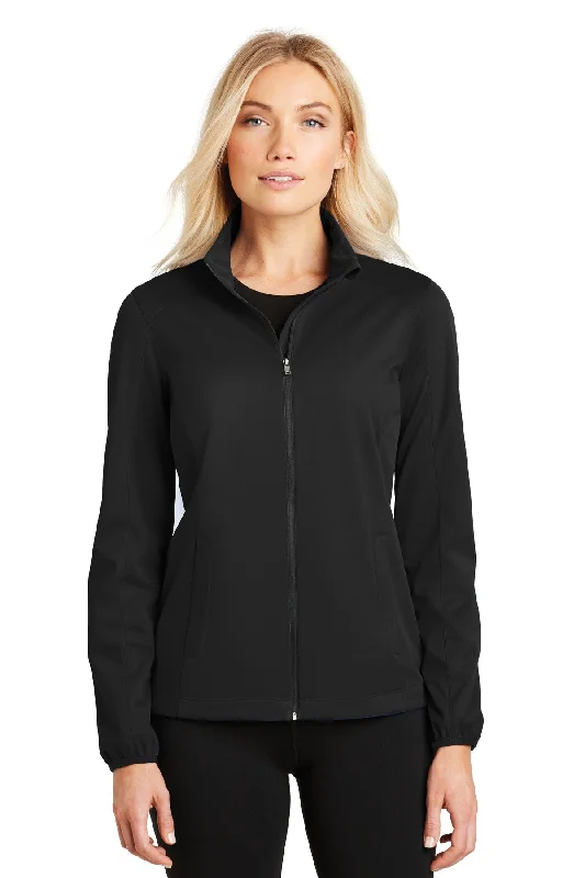 Port Authority Women's Active Soft Shell Jacket Welt Pockets Slit Pockets Flap Pockets