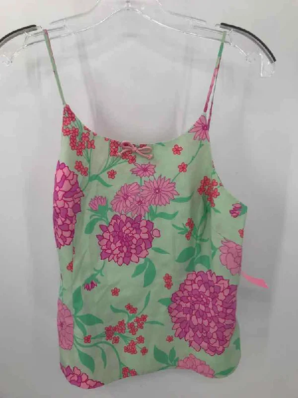 Pre-Owned Lilly Pulitzer Green Size 4 Floral Tank Top bronze tank top