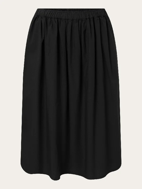 Poplin elastic waist skirt - Black Jet summer skirt style