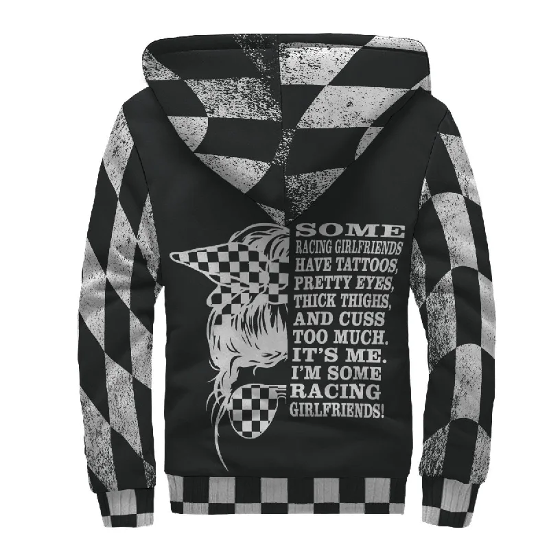 Some Racing Girlfriends Have Tattoos Sherpa Jacket Nylon Fabric Polyester Fabric Spandex Fabric