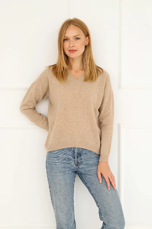 Enteliér Beige Cashmere Sweater Thin Thick Dense