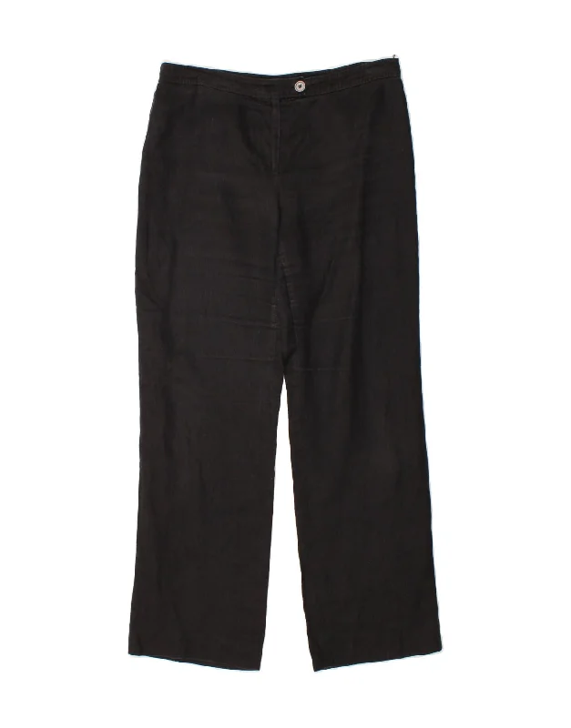 JAEGER Womens Straight Casual Trousers UK 14 Large W34 L31  Black Viscose Trousers Versatile Stylish