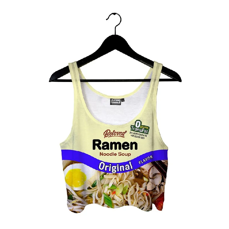 Original Ramen Crop Top Terry Blend Velvet Blend Canvas Blend