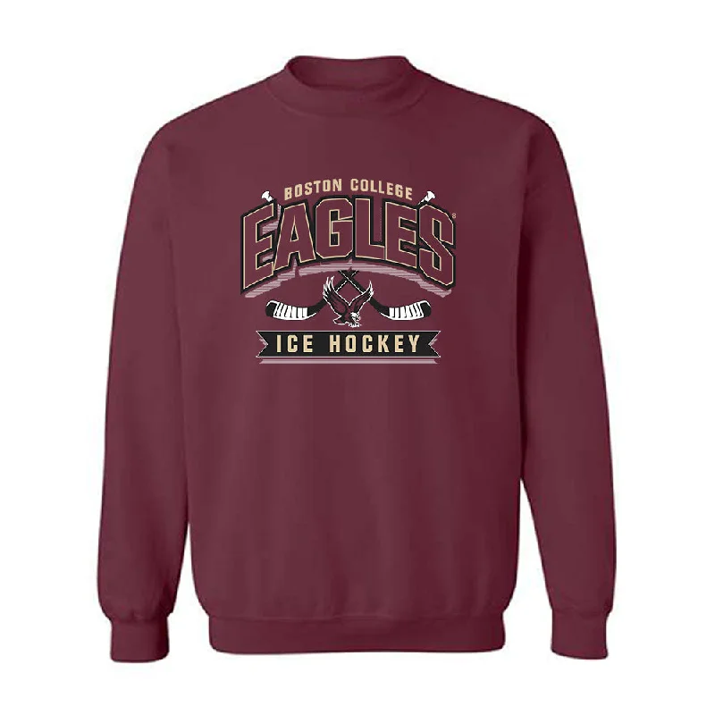 Boston College - NCAA Women's Ice Hockey : Skyler Sharfman - Sports Shersey Crewneck Sweatshirt Hoodie with Hem Contrast Bold Stylish