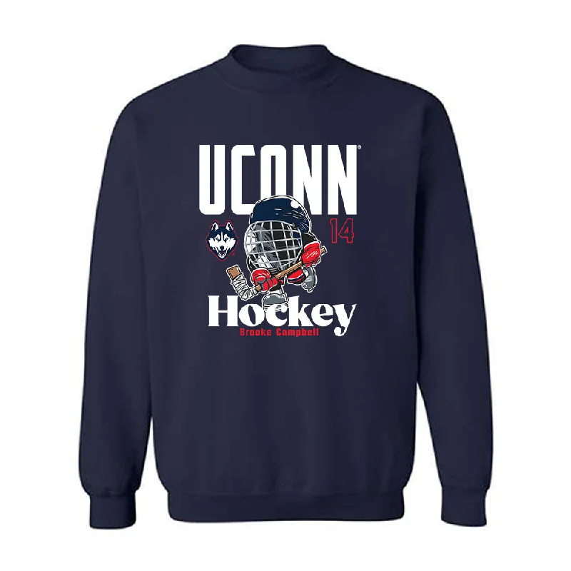 UConn - NCAA Women's Ice Hockey : Brooke Campbell - Fashion Shersey Crewneck Sweatshirt Hoodie with Longline Fit Extended Stylish