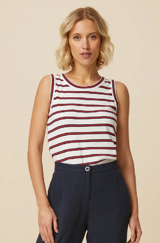 Stripe Tank Top | Cream/Red/Navy strappy tank top