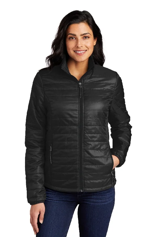 Port Authority Women's Packable Puffy Jacket V-Neck Jacket Boat Neck Jacket Square Neck Jacket