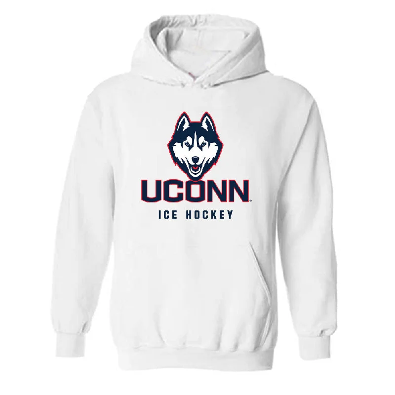 UConn - NCAA Women's Ice Hockey : Megan Warrener - Classic Shersey Hooded Sweatshirt Hoodie with Puffed Sleeves Voluminous Trendy