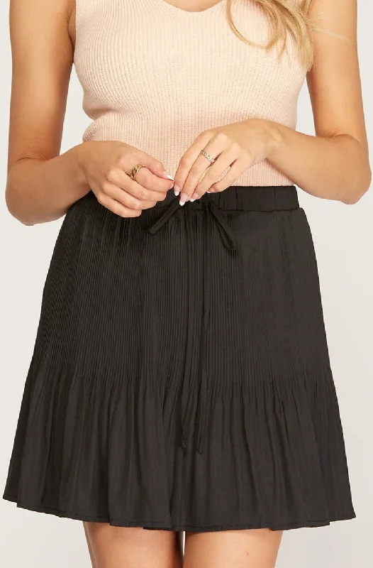 Pleated Skirt silk skirt smooth