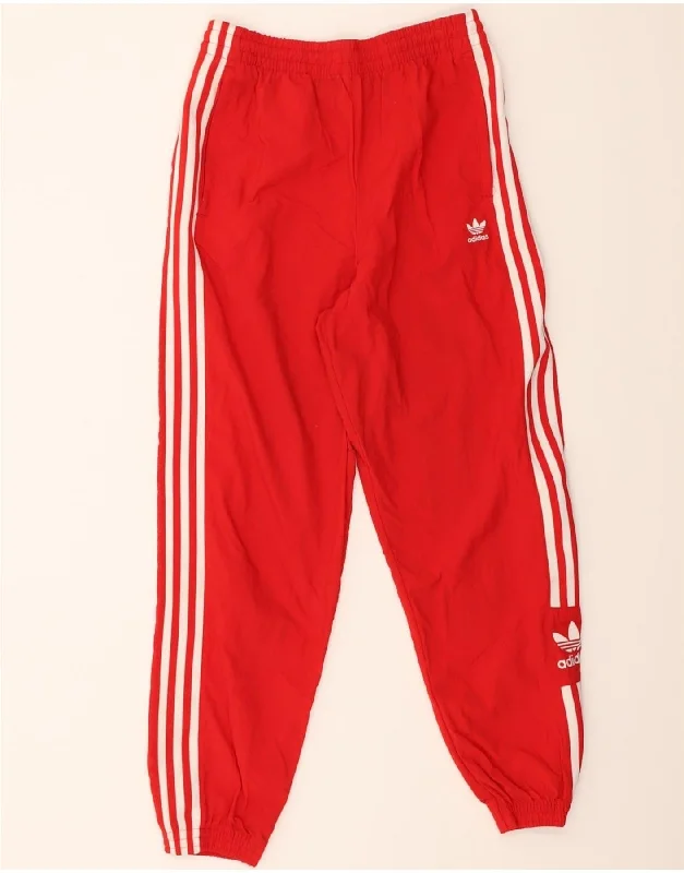 ADIDAS Womens Graphic Tracksuit Trousers Joggers UK 10 Small  Red Trousers Canvas Durable