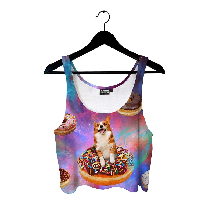 Dognut Crop Top Notch Collar Peter Pan Collar Cowl Neck