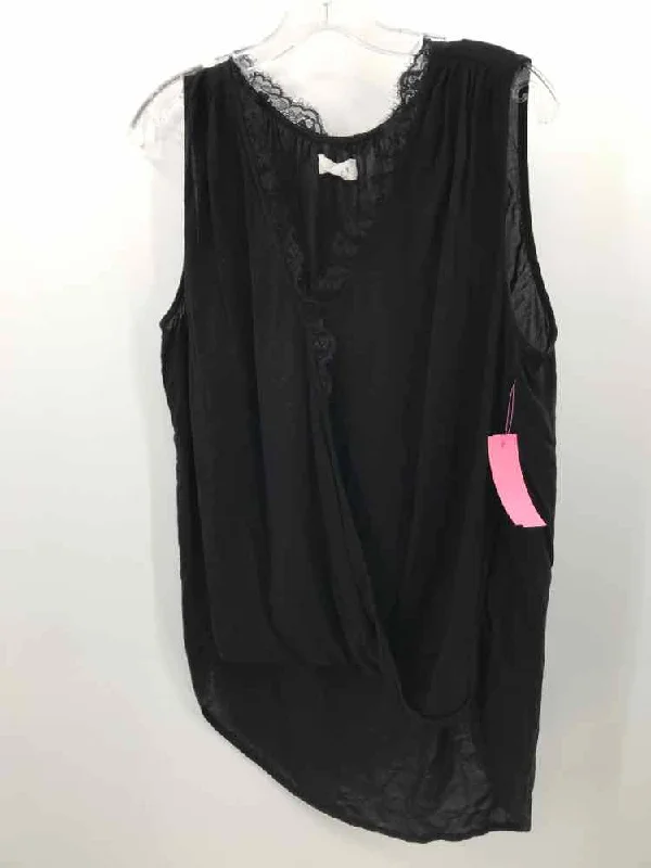 Pre-Owned Velvet Black Size Large Tank Top ribbed tank top