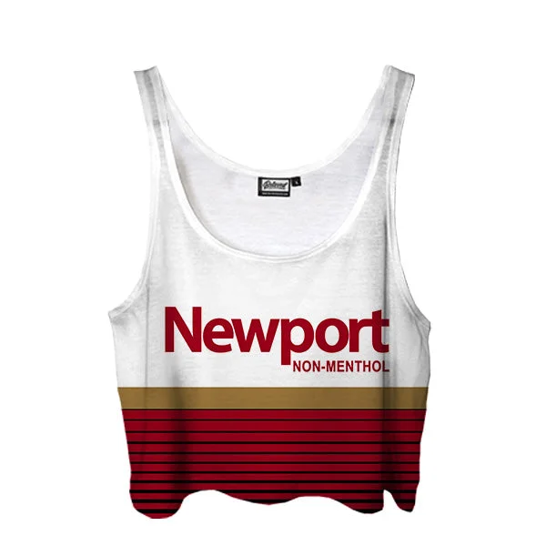 Newport Non-Menthol Crop Top Solid Color Striped Floral