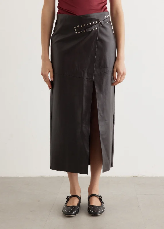 Paula Midi Skirt silk skirt lustrous