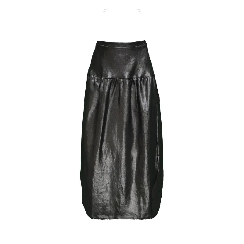 Eliza Skirt / Silver on Black Linen wool skirt sturdy