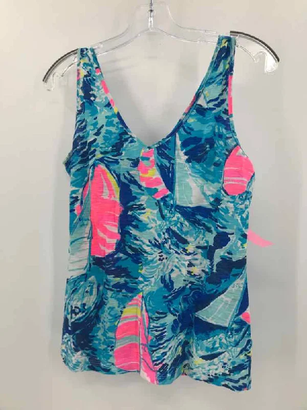 Pre-Owned Lilly Pulitzer Blue Size Small Tank Top breathable tank top