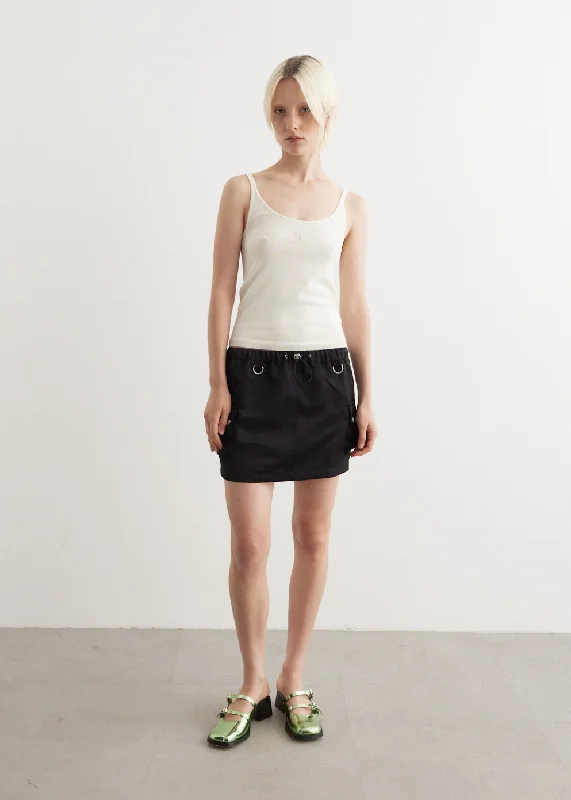 Tailored Cargo Mini Skirt button skirt front