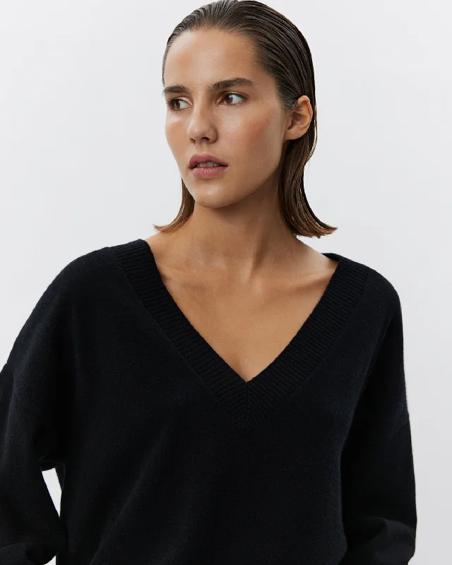 EDENSW SWEATER - Black Oversized Loose Flowy