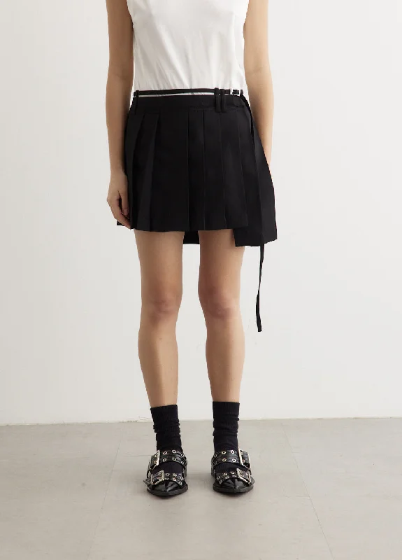 Ipleat Mini Skirt cotton skirt soft