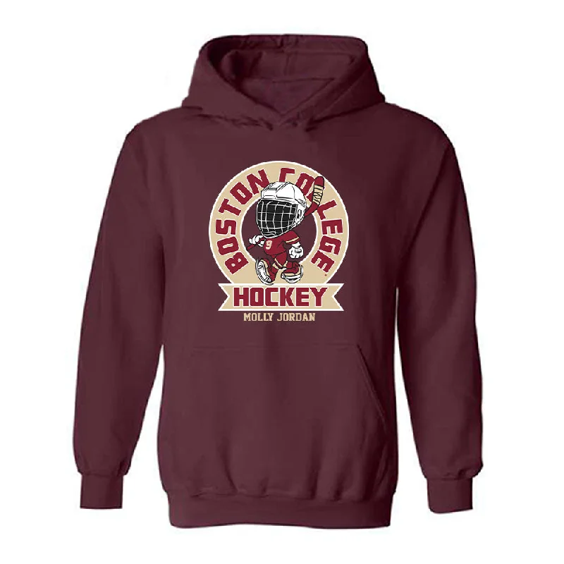 Boston College - NCAA Women's Ice Hockey : Molly Jordan - Fashion Shersey Hooded Sweatshirt Hoodie with Elastic Waist Stretchable Comfortable