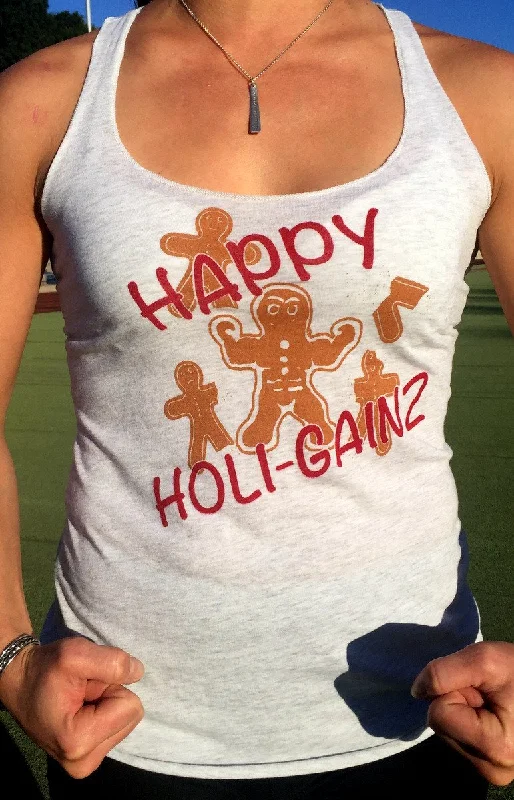 Happy Holigainz Women's Workout Triblend Tank- The Sox Box lemon yellow tank