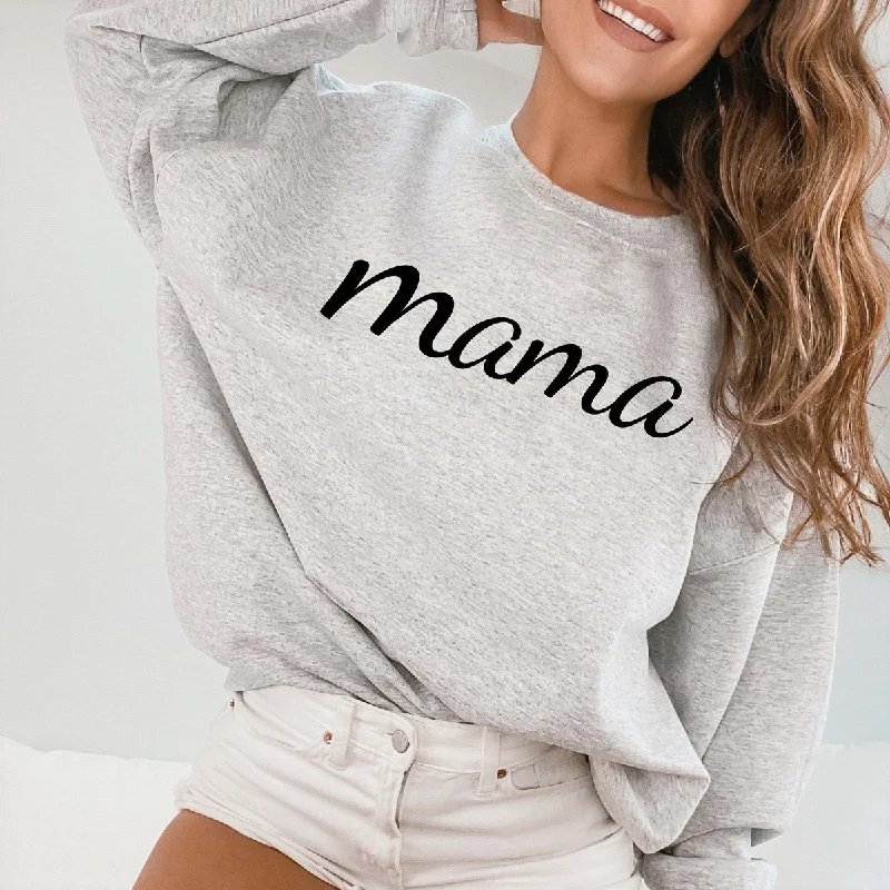 Custom Mama Crew Sweatshirt Hoodie with Toggle Buttons Decorative Unique