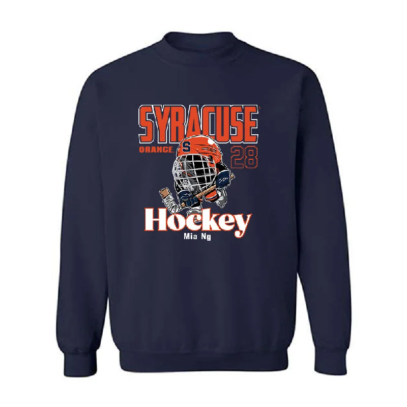 Syracuse - NCAA Women's Ice Hockey : Mia Ng - Fashion Shersey Crewneck Sweatshirt Hoodie with Belted Waist Structured Tailored