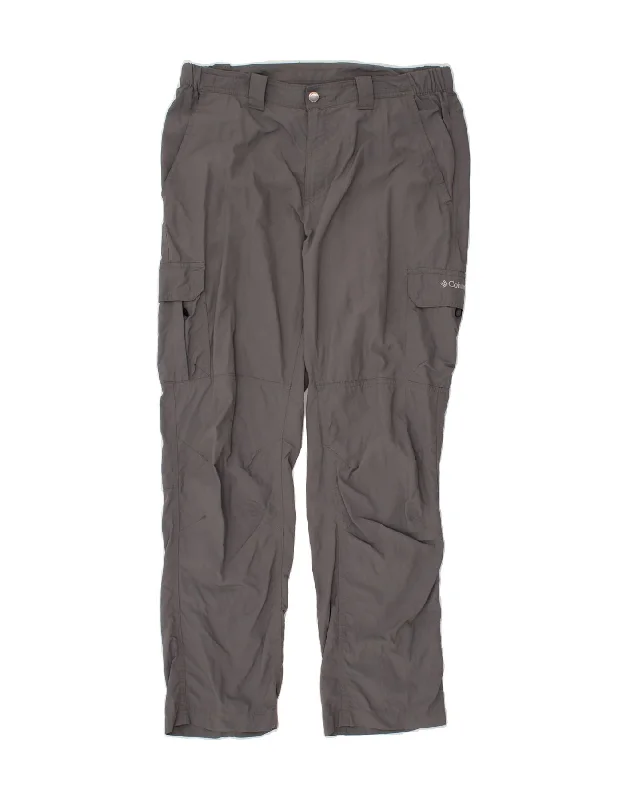 COLUMBIA Womens Straight Hiking Cargo Trousers W36 L32 Grey Polyamide Trousers chic fashionable