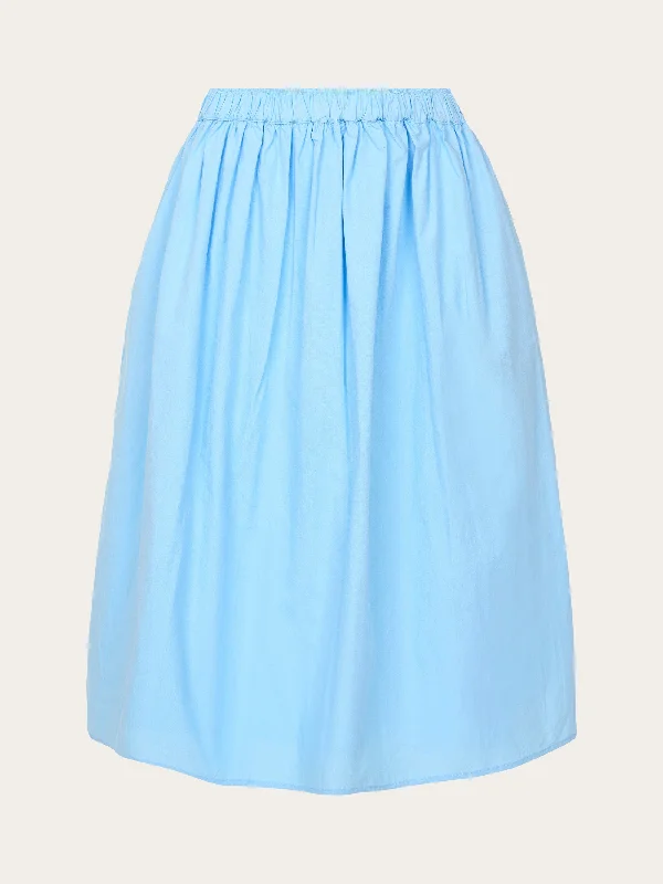 Poplin elastic waist skirt - Airy Blue low waist skirt