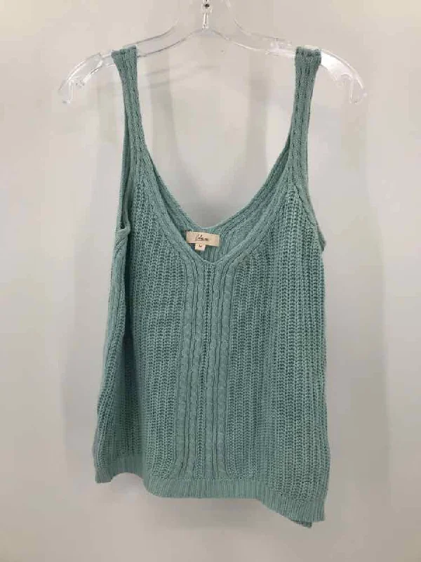 Pre-Owned Elan Blue Size Medium Tank Top off shoulder tank