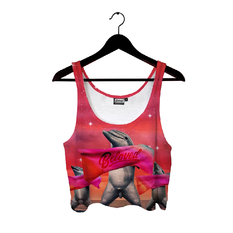 Beloved Dolphins Crop Top Fashionable Trendy Casual