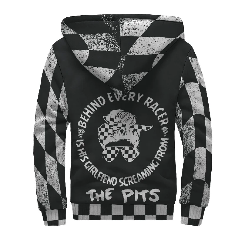 Behind Every Racer Is His Girlfriend Screaming From The Pits Sherpa Jacket Bomber Jacket Anorak Windbreaker