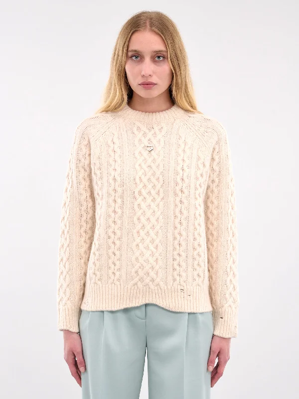 Knitted Sweater (COPML128Y3008-BEIGE) Thin Thick Dense