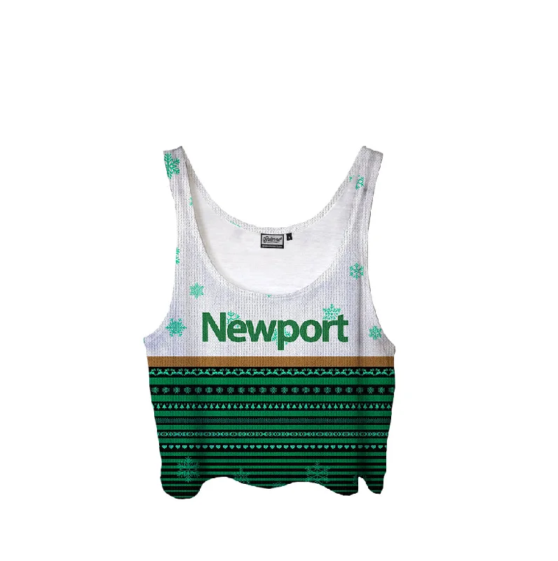 Newport Christmas Crop Top Houndstooth Herringbone Solid