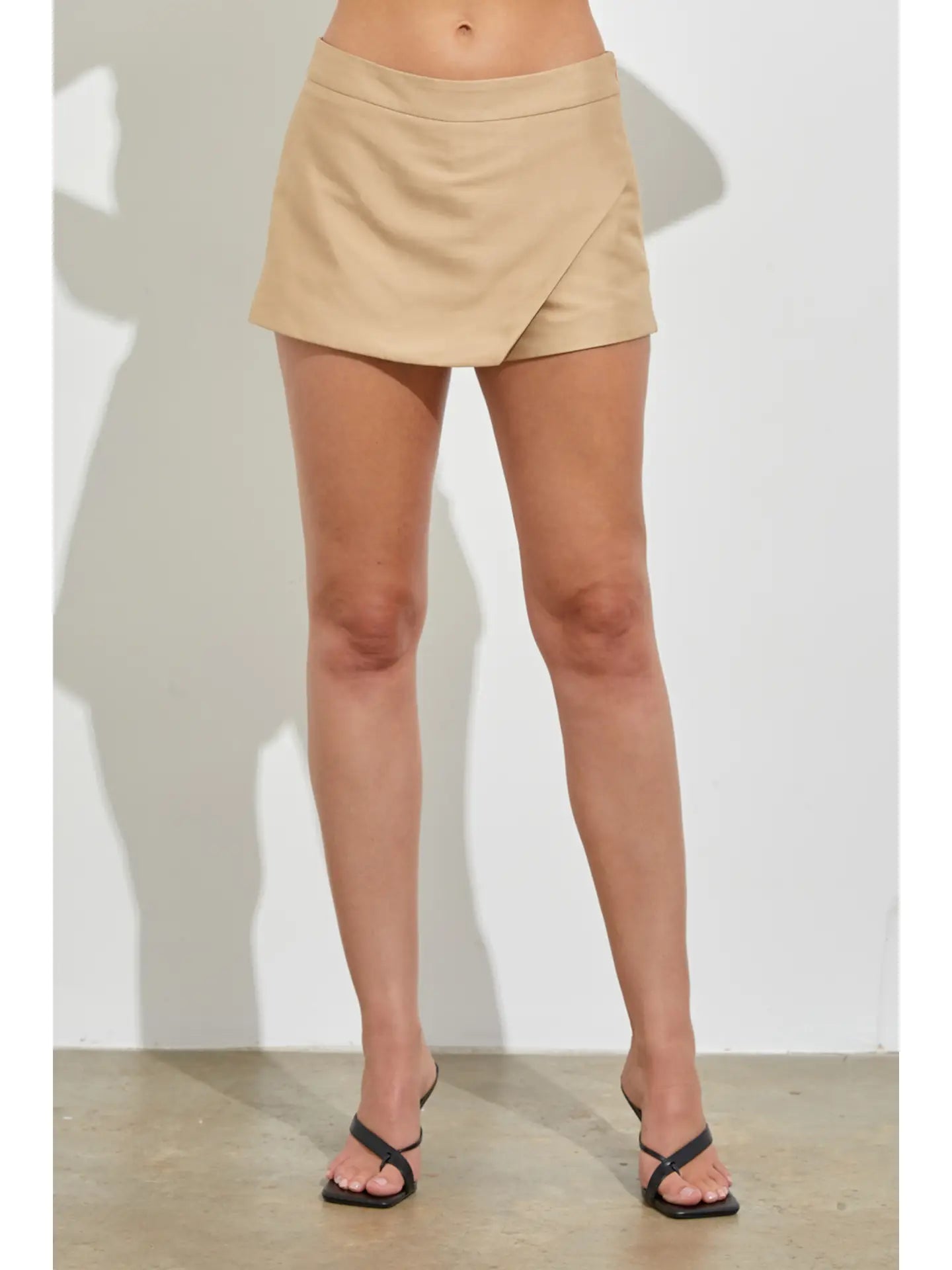 MS Beige Mini Skirt seamless skirt comfort