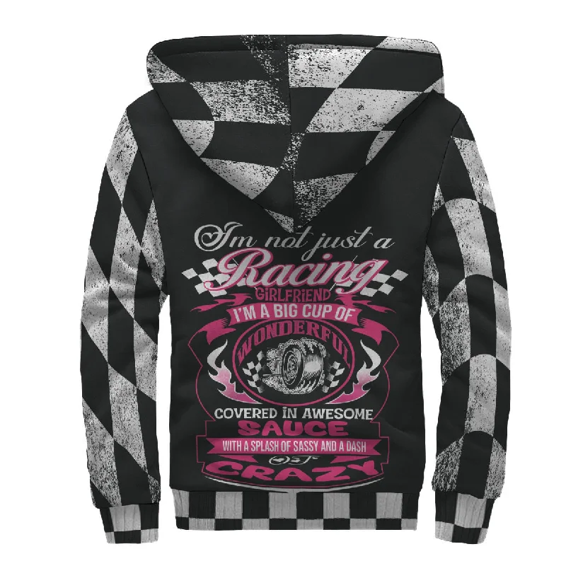 I'm Not Just A Racing Girlfriend Sherpa Jacket Knit Fabric Woven Fabric Fleece Fabric