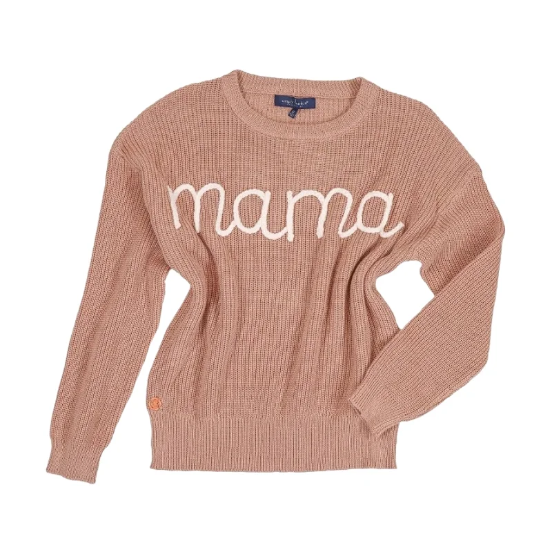 Simply Southern Ladies Mama Tan Knitted Sweater 0224-SWTR-KNT-MAMA Zippered Buttoned Snapped