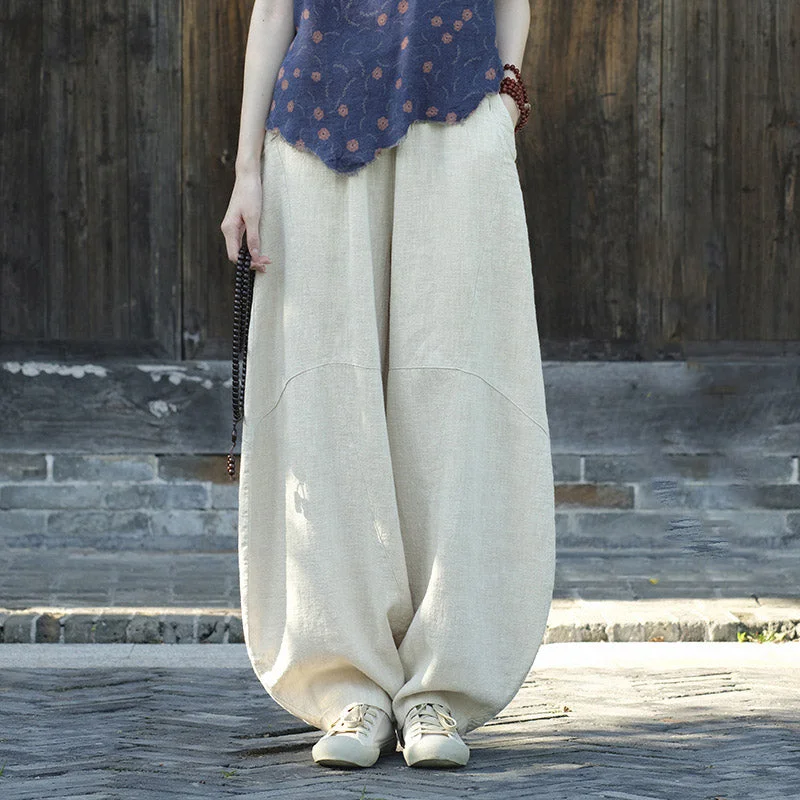 Buddha Stones Cotton Linen Pants Harem Trousers Loose Zen Yoga Tai Chi Women's Pants Trousers Favorite Customer