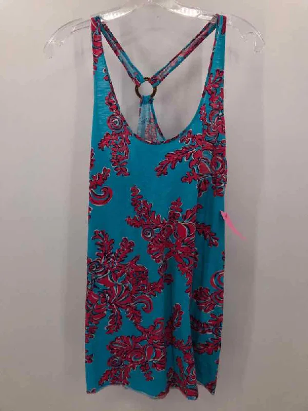 Pre-Owned Lilly Pulitzer Blue Size Medium Printed Tank Top bold tank top