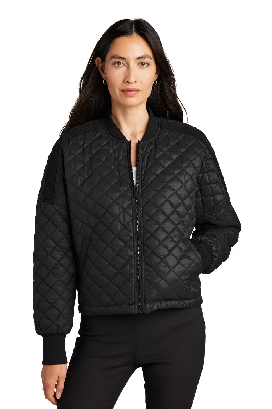 Mercer+Mettle Women's Boxy Quilted Jacket Denim Fabric Leather Fabric Suede Fabric