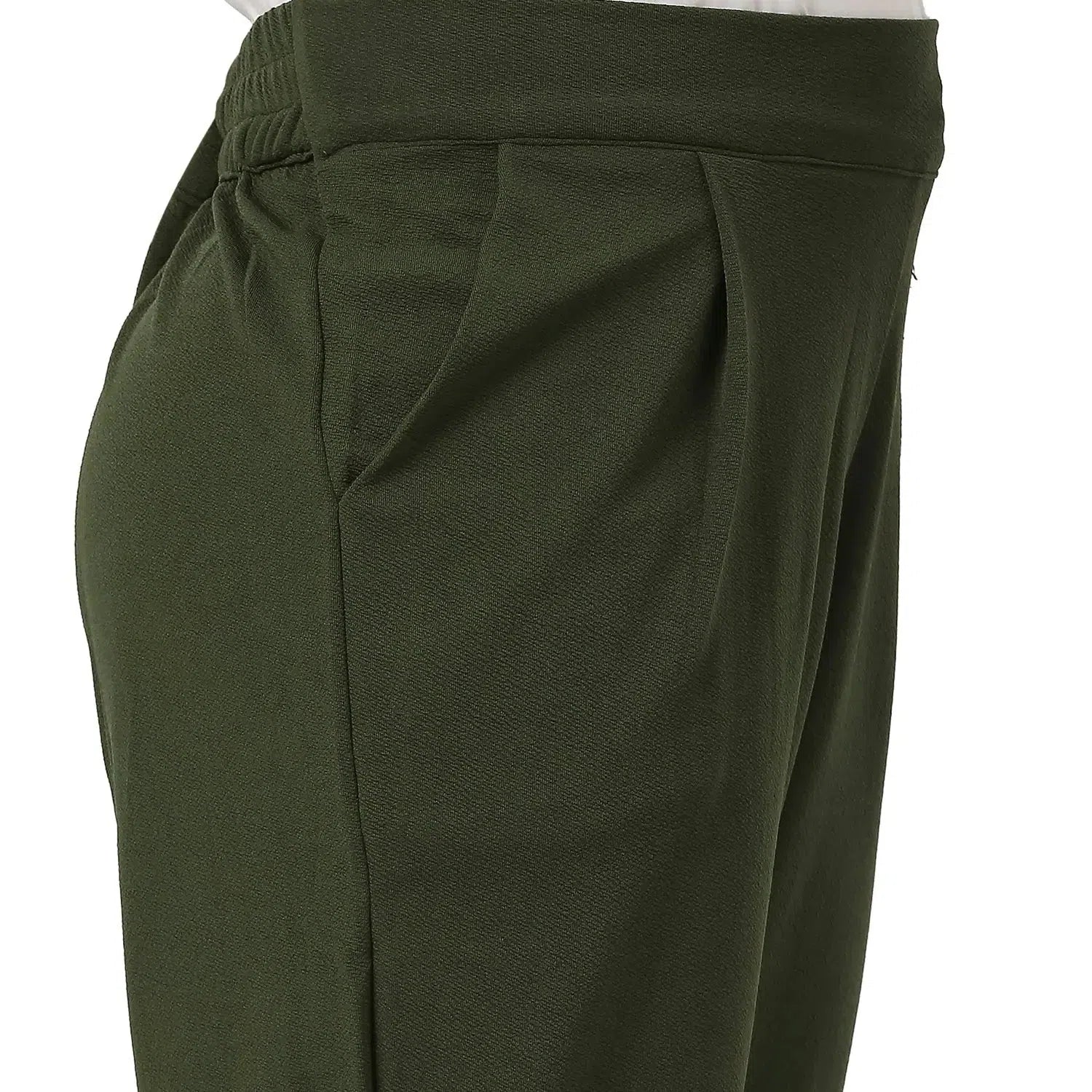 Smarty Pants Women's Cotton Lycra Ankle Length Olive Formal Trouser-SMPT-887C-S Trousers Cargo Utility