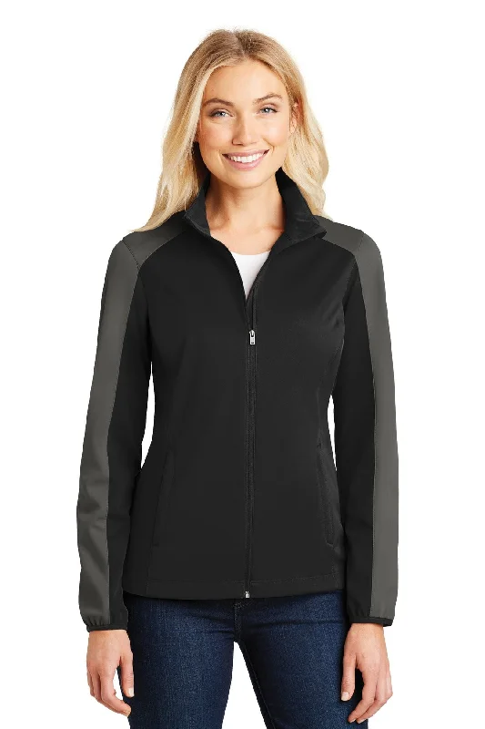 Port Authority Women's Active Colorblock Soft Shell Jacket Knit Fabric Woven Fabric Fleece Fabric